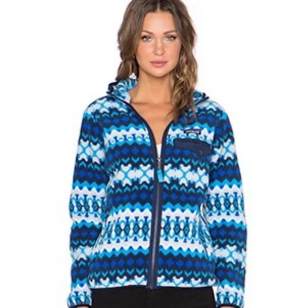 Preowned Women Patagonia Synchilla Lightweight Fleece Full Zip Hood Jacket Sz M